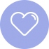 purple heart icon with a white outline heart