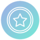 star circle icon in blue circle element