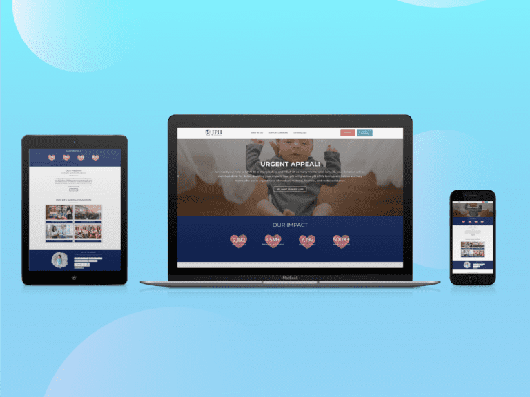 iPhone, Macbook and tablet mockup of JPII Life Center Website Development by Stellar Digital Marketing